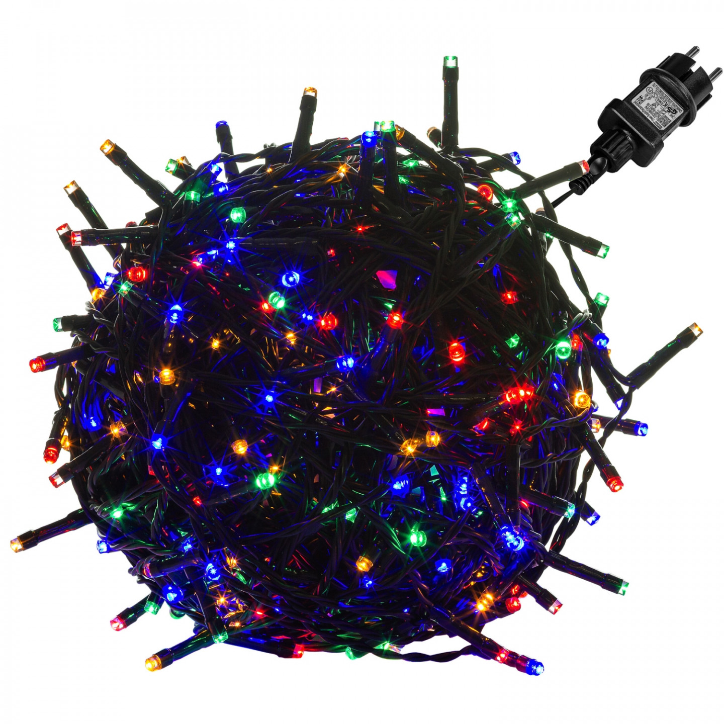 Goleto Vánoční LED osvětlení 60 m | barevné 600 LED | zelený kabel
