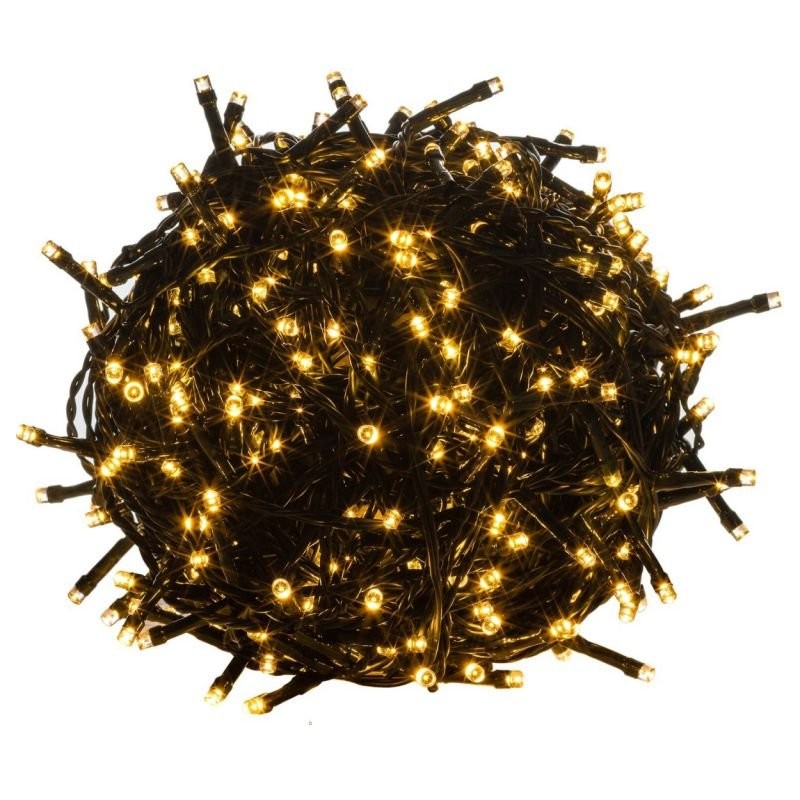 Goleto Vánoční LED osvětlení 60 m | teplá bílá 600 LED | zelený kabel
