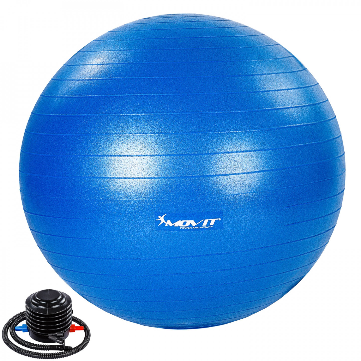 Goleto Gymnastický míč 55 cm s nožní pumpou | modrý