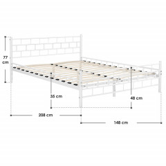 Kovová postel Malta 140 x 200 cm | bílá č.3