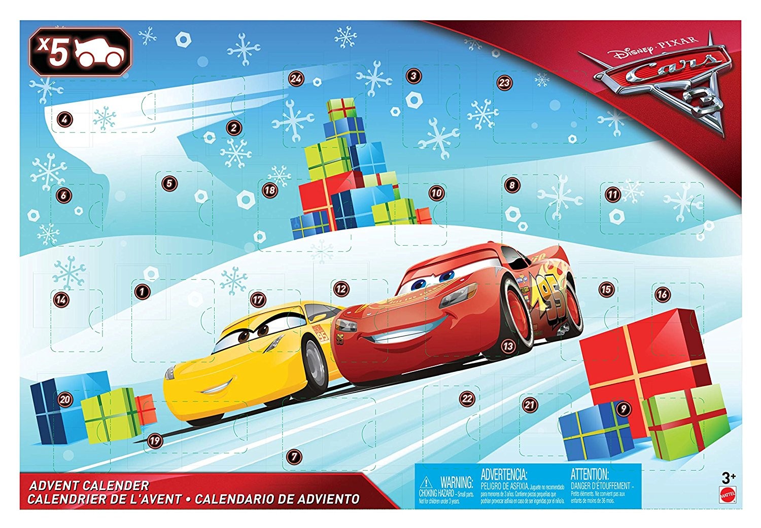 Mattel Adventní kalendář Cars Disney 2017