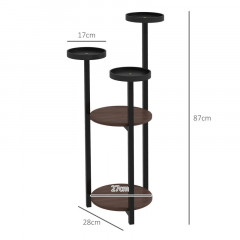 5ti patrový stojan na květiny 28 x 28 x 87cm | černý č.2