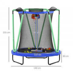 Dětská trampolína s basketbalovým košem | Ø140 x 155 cm č.2