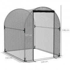 Zahradní fóliovník 1,2 x 1,5 x 1,5m | černo-stříbrný č.2