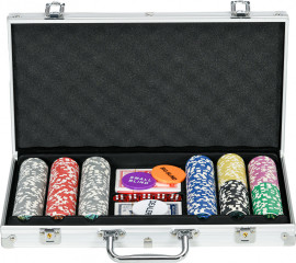 Přenosný pokerový set s 300 žetony | 38,5 x 23 x 6,5 cm č.1