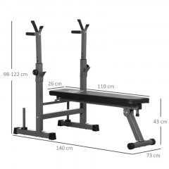 Posilovací lavice 140 x 73 x 98-122 cm | černá/šedá č.2