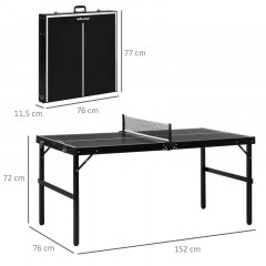 Skládací stůl na stolní tenis 152x76x72 cm | černý č.3