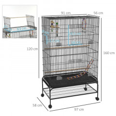 Voliéra pro ptáky 97x58x160 cm | černá č.2