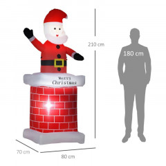 Nafukovací Santa Claus v komíně s LED osvětlením | 210 cm č.3