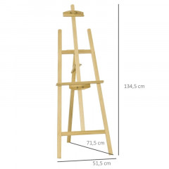 Malířský skládací stojan 51,5 x 71,5 x 134,5 cm | přírodní č.3