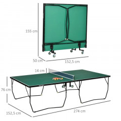 Stůl na stolní tenis 274x152,5x76 cm | zelený č.2