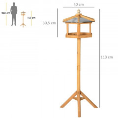 Krmítko pro ptáky se stojanem a zinkovou střechou | 113x40x40 cm č.3