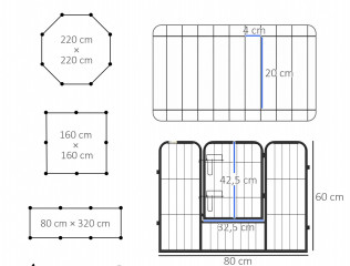 Kovová ohrádka pro pejsky a štěňata 8-dílná | černá č.2
