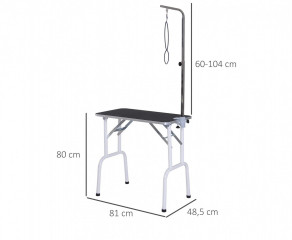 Nastavitelný stůl na stříhání psů 81x48x80 cm | černý č.2