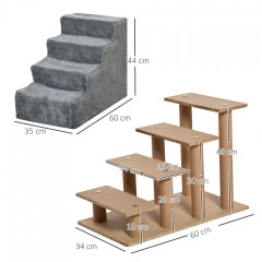 Schody pro domácí mazlíčky 60 x 35 x 44 cm | šedé č.2