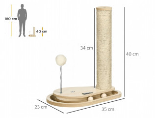 Škrabadlo pro kočky 40 cm | přírodní č.3