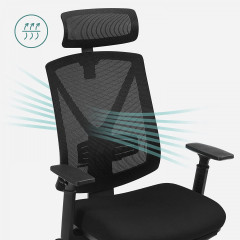 Ergonomická kancelářská židle s opěrkou nohou | černá č.2