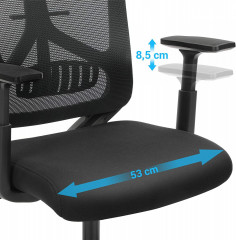 Ergonomická kancelářská židle s bederní opěrkou | černá č.3