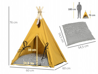 Pelíšek pro domácí mazlíčky teepee | 60 x 60 x 76 cm č.2