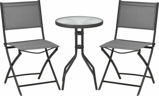 Zahradní bistro set pro 2 osoby | ocelově šedý č.1