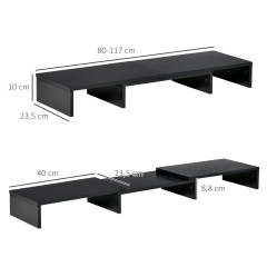 Stojan na monitor 80-117x23,5x10 cm | černá č.3