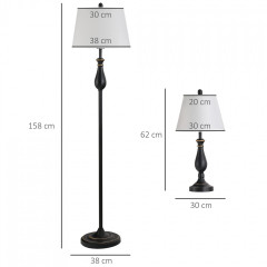 Sada 3 lamp ve vintage stylu | černá + bílá č.2