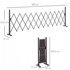 Nůžková výsuvná mříž 35-300 cm | hnědá č.2