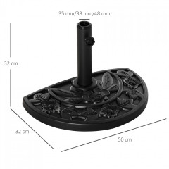 Stojan na slunečník s tyčí o Ø35/38/48mm | černý č.3